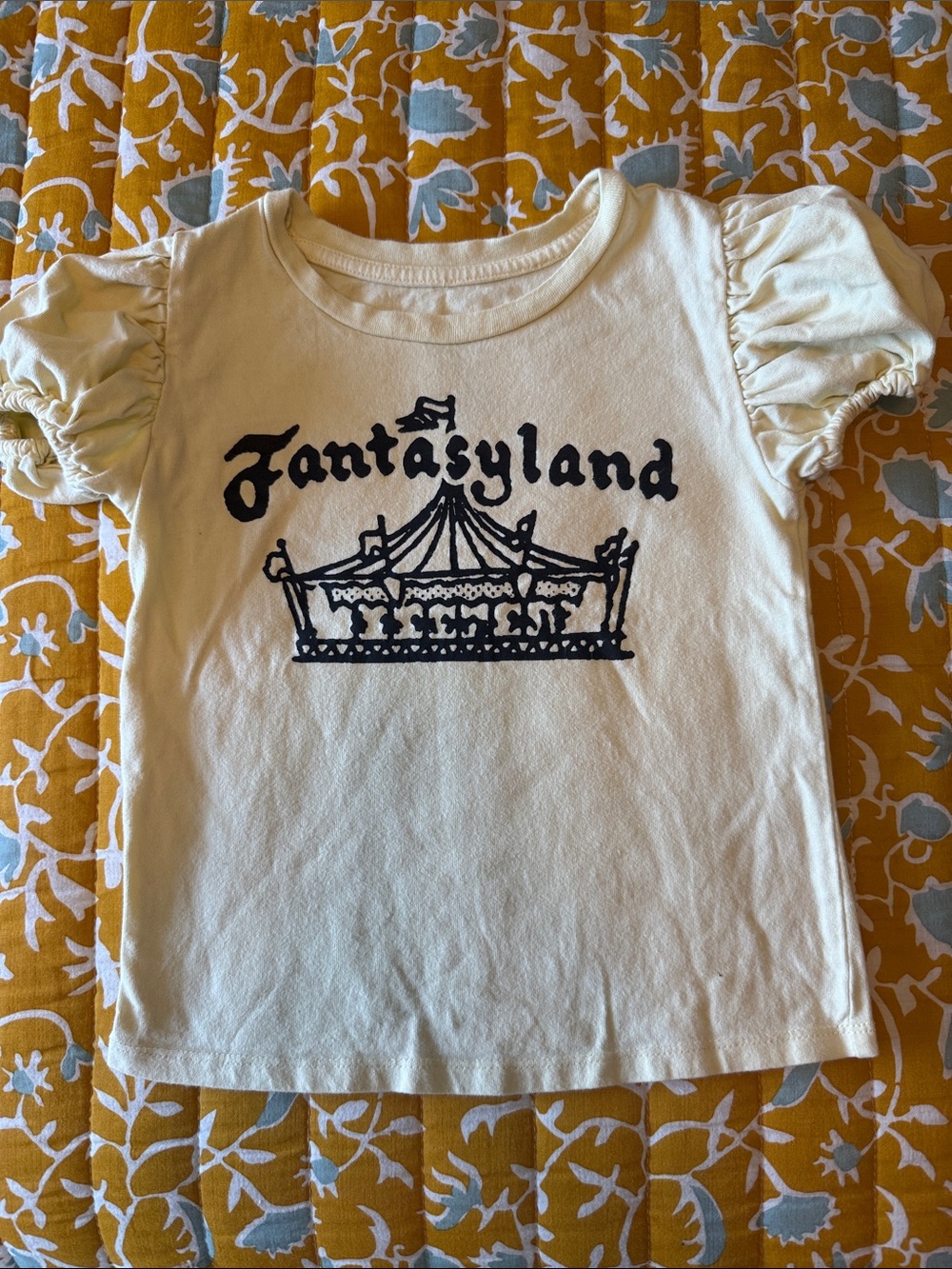 Disney Fantasyland Yellow Kids T-Shirt with Carousel Graphic - 5